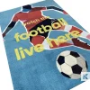 Modrá rohož JET PRINT LUMA s ilustráciou futbalistu, loptou a žltým nápisom