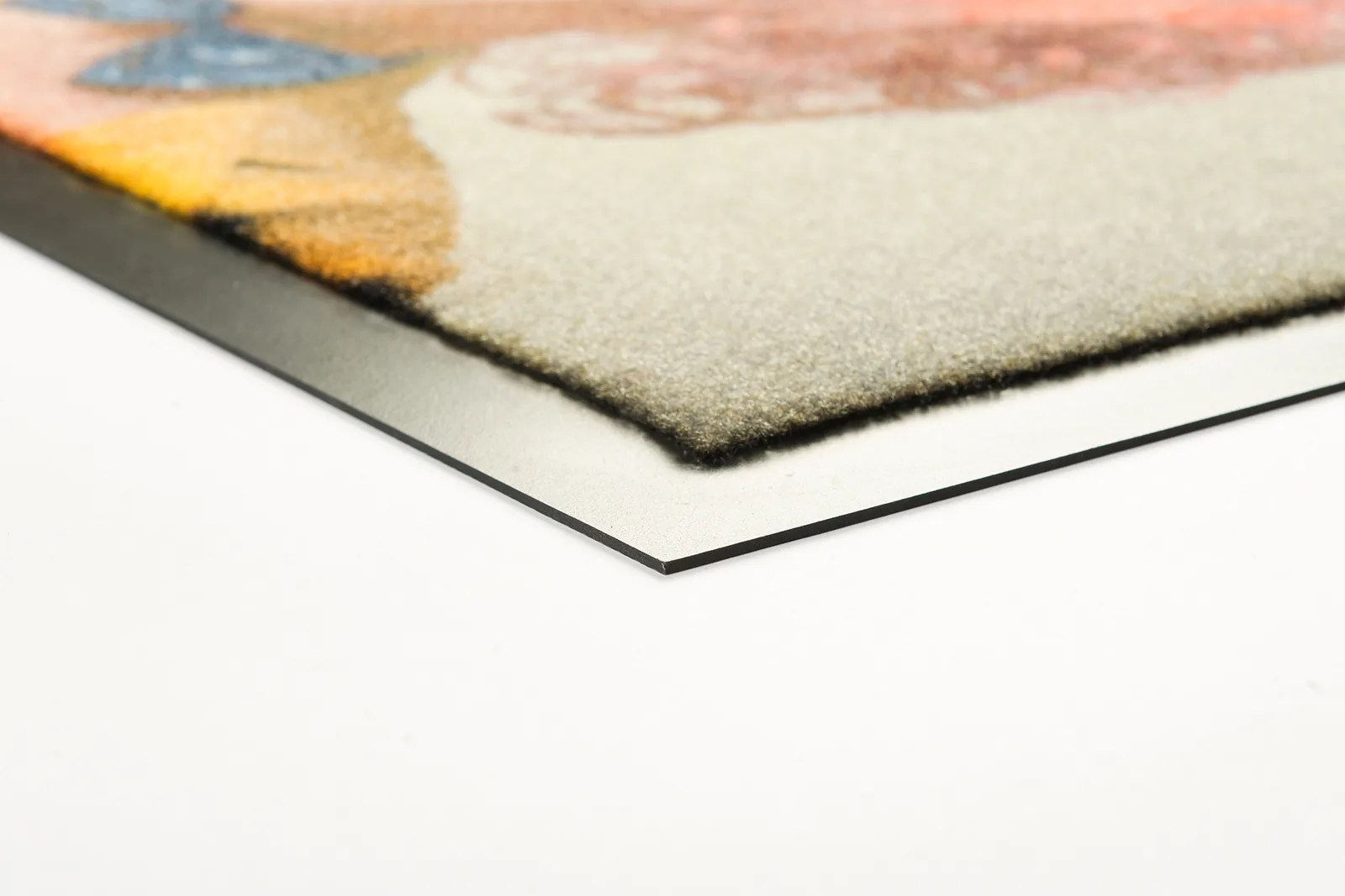 Rohož ako reklamný darček JET PRINT PATIO – detail farebného textilného povrchu a podkladu