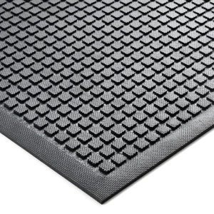 Protiúnavová rohož s penovým jadrom KLEEN CUSHION – detail čierneho profilovaného povrchu a okraja